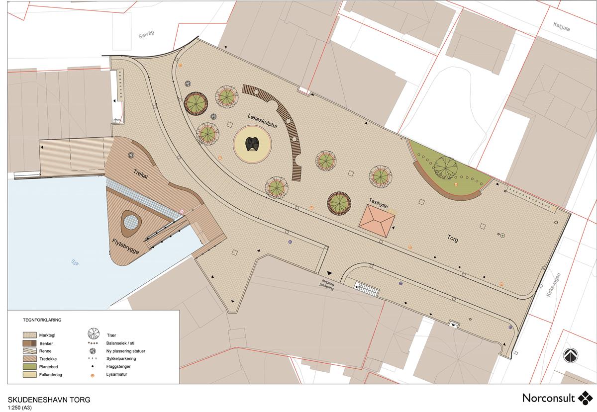 Plan for nytt torg i Skudeneshavn - Klikk for stort bilde