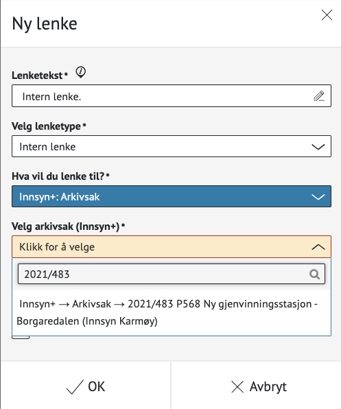 skjermbilde fra CMS - Klikk for stort bilde